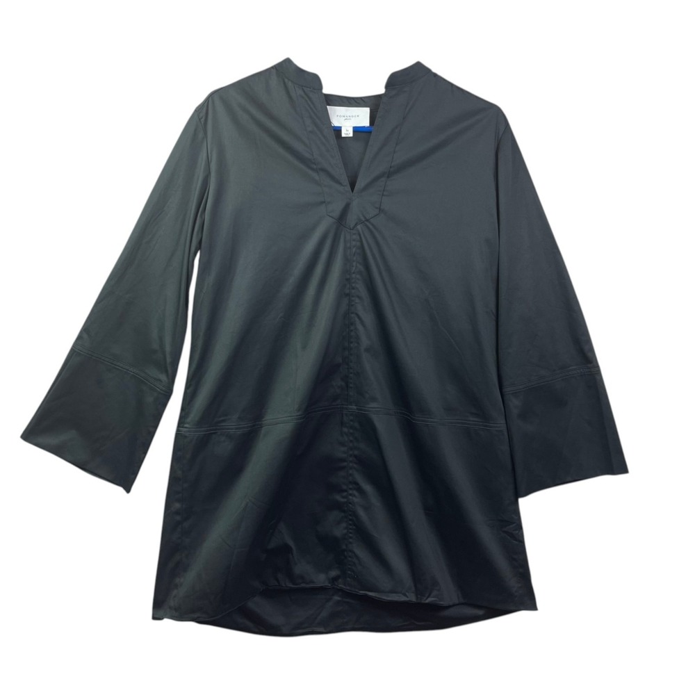 Tuckernuck Pomander Place Blouse Tunic Top Womens M Black Cotton